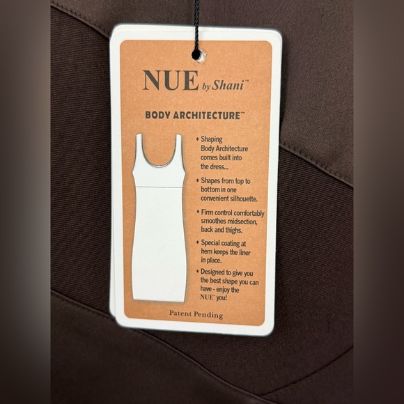 Nue by Shani Brown Asymmetric Sleeveless Midi Dress w/body shaper liner US12 NWT - Picture 11 of 12